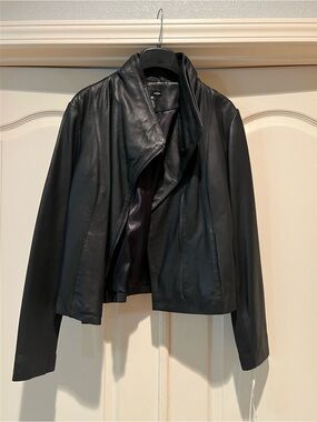 Aqua Black Leather Women Jacket